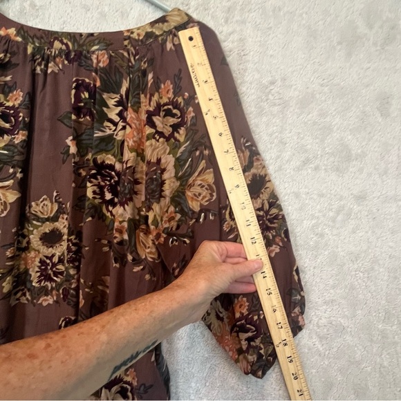 World Market Autumn Muted Colors Floral Blouse Sz M - Picture 14 of 15